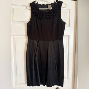 Taylor Black Midi Dress with Floral Detail